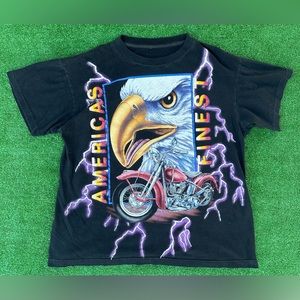 Vintage American Thunder “Americas Finest” Bald Eagle Motorcycle shirt